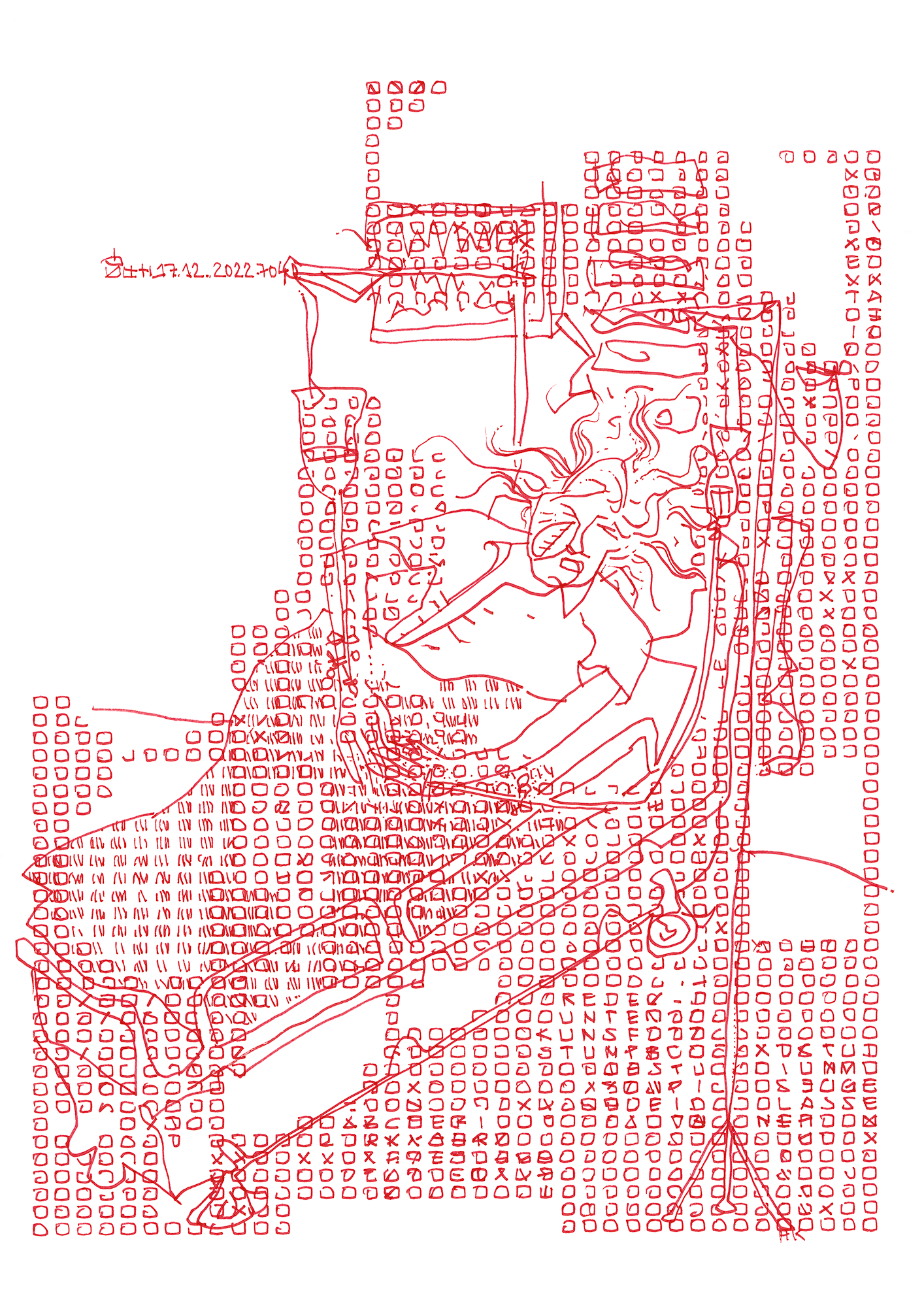 Hannes Kater: Tageszeichnung (Zeichnung/drawing) vom 19.12.2022 (1414 x 2000 Pixel)