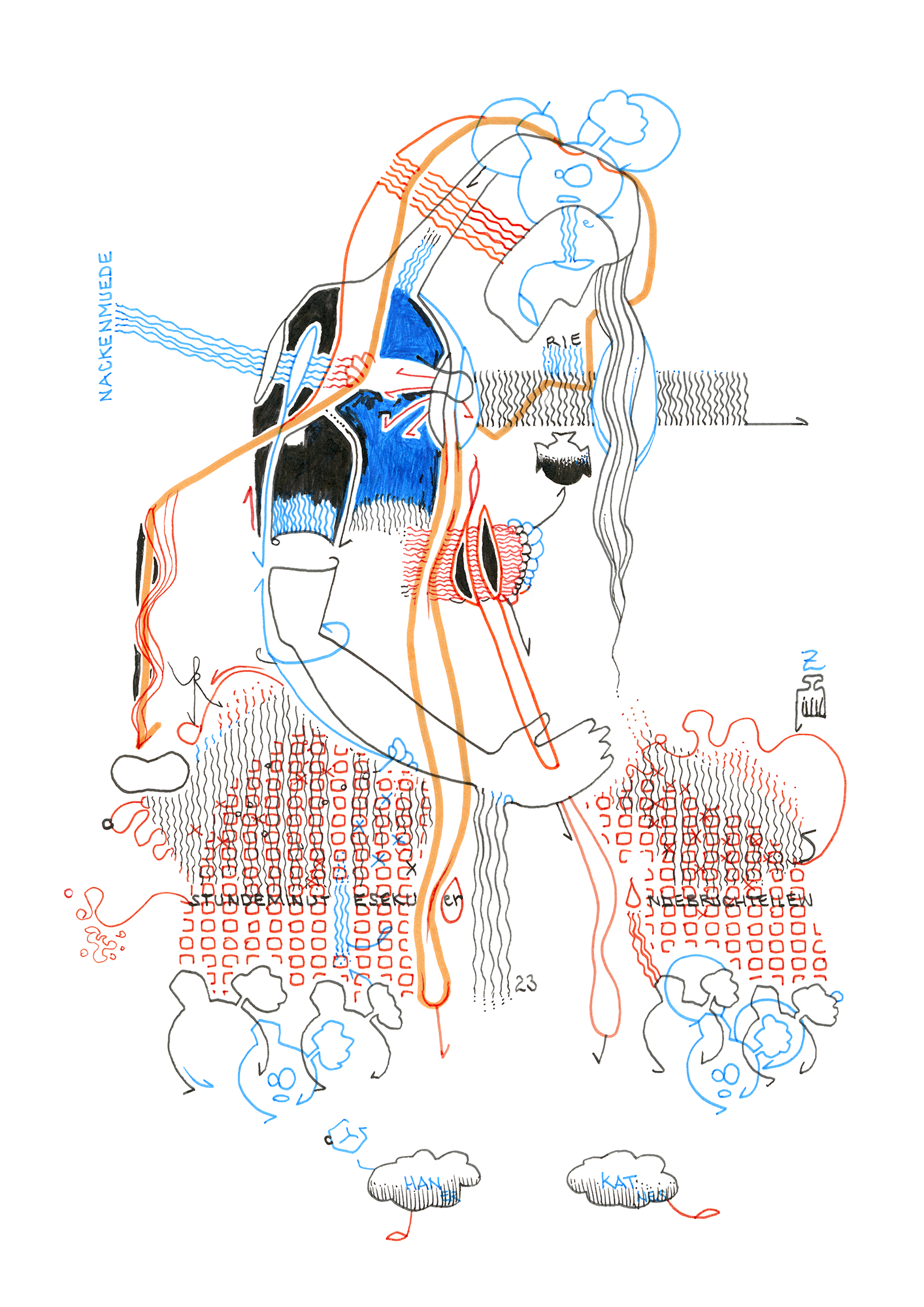 Hannes Kater: Tageszeichnung (Zeichnung/drawing) vom 31.08.2023 (1414 x 2000 Pixel)