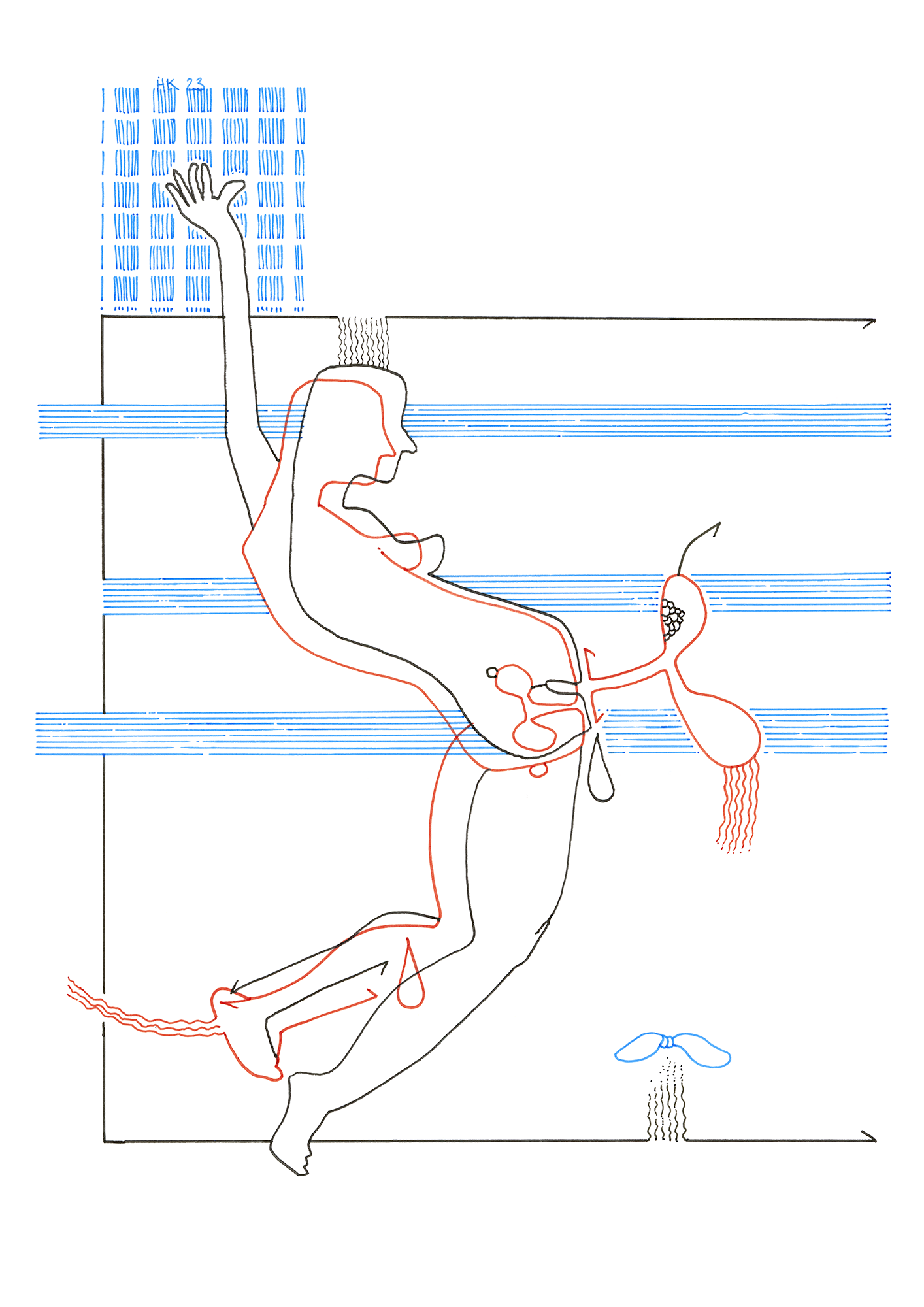 Hannes Kater: Tageszeichnung (Zeichnung/drawing) vom 18.09.2023 (1414 x 2000 Pixel)