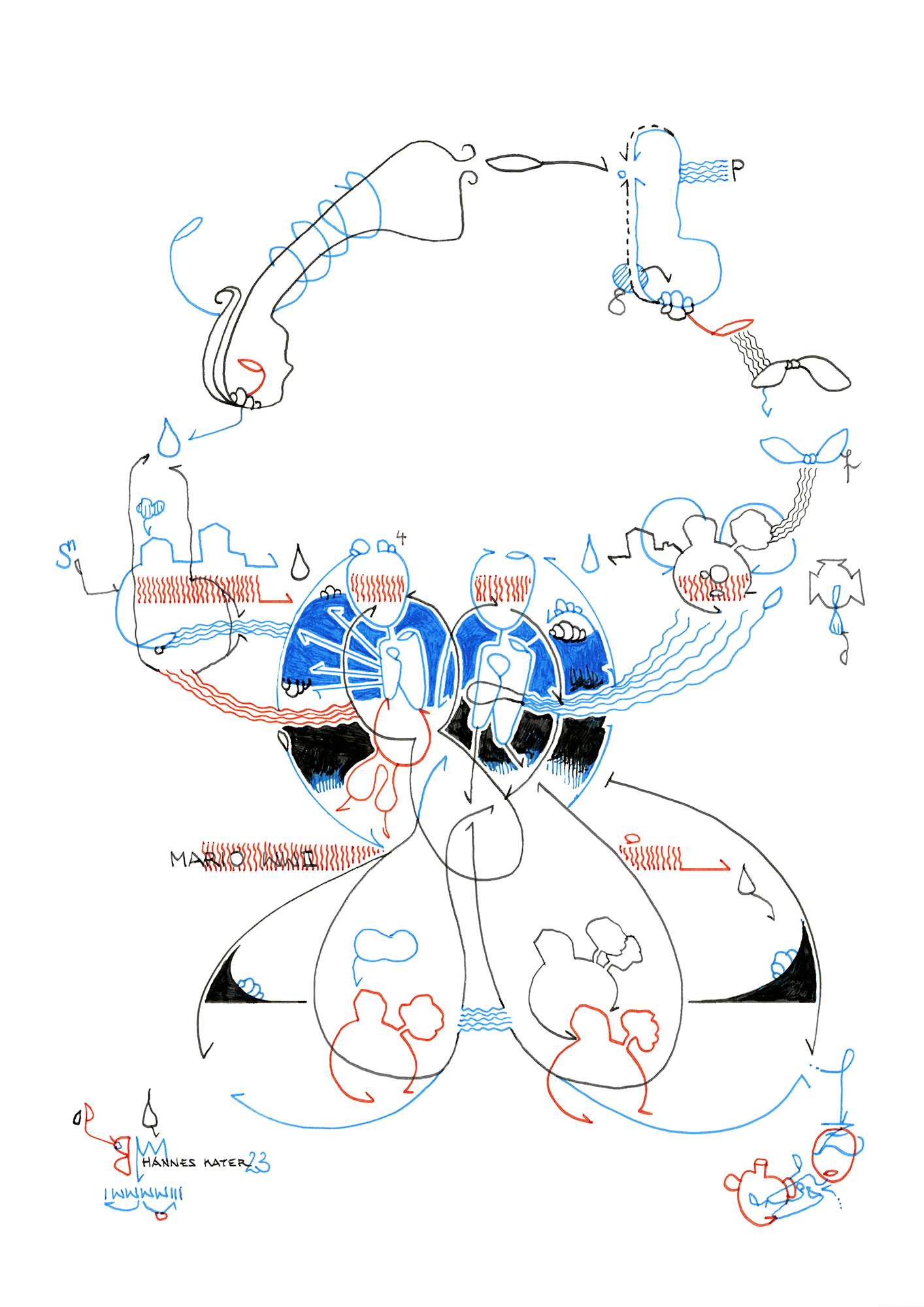 Hannes Kater: Tageszeichnung (Zeichnung/drawing) vom 07.11.2023 (1414 x 2000 Pixel)