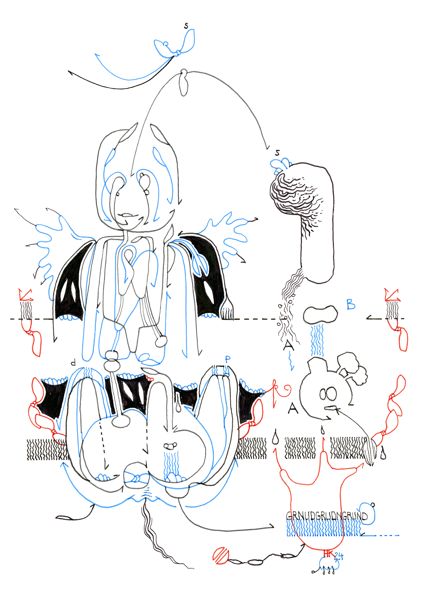 Hannes Kater: Tageszeichnung (Zeichnung/drawing) vom 12.01.2024 (1414 x 2000 Pixel)