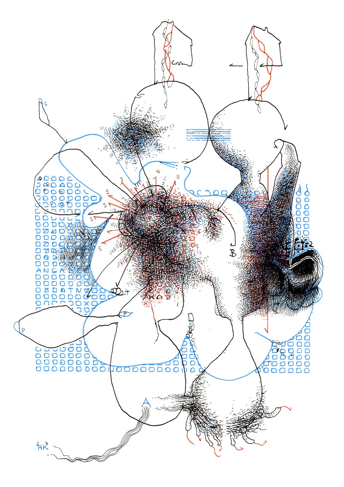 Hannes Kater –Tageszeichnung (Zeichnung/drawing) vom 18.04.2024 (1414 x 2000 Pixel)