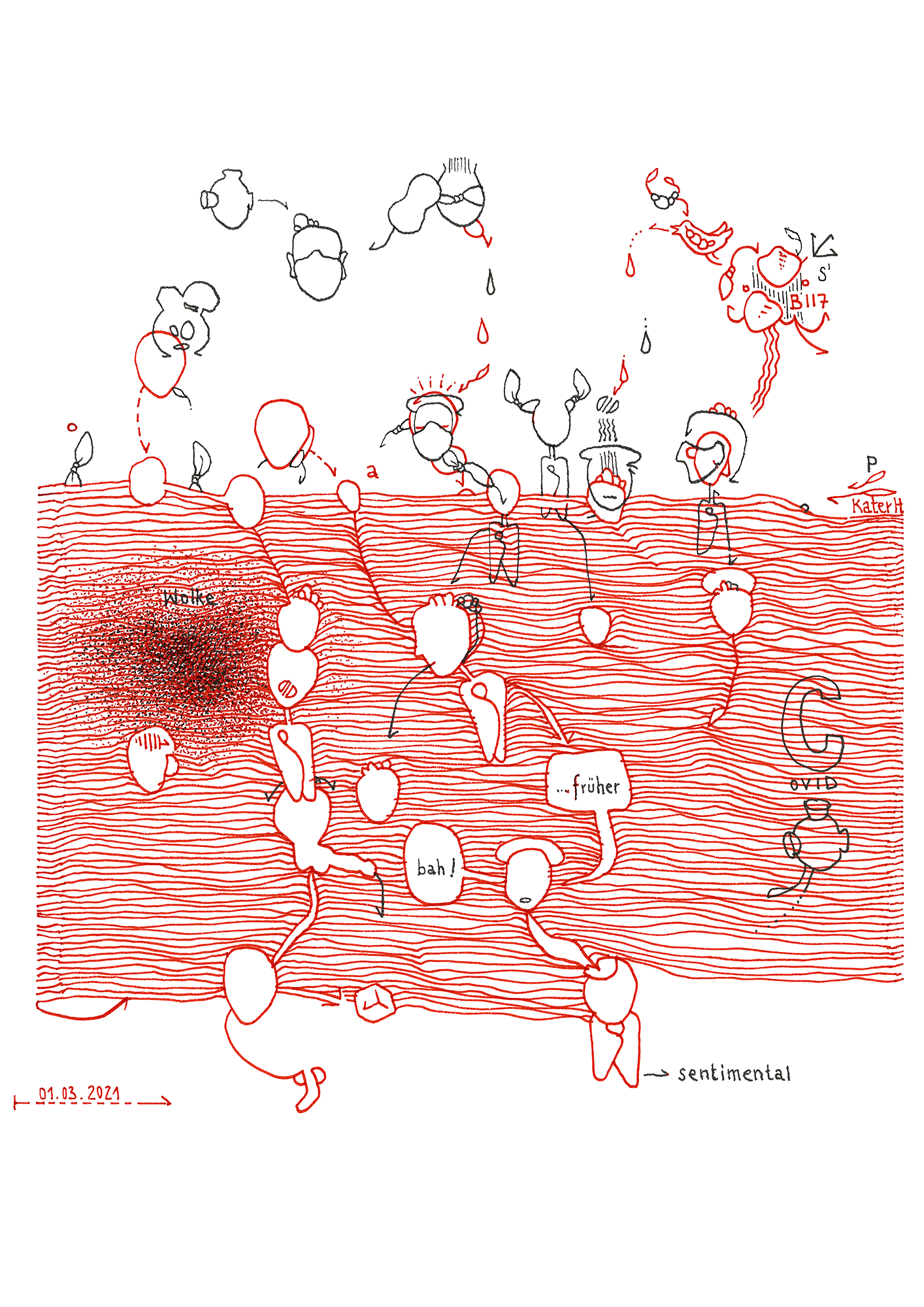 Hannes Kater: Tageszeichnung (Zeichnung/drawing) vom 01.03.2021 (1414 x 2000 Pixel)