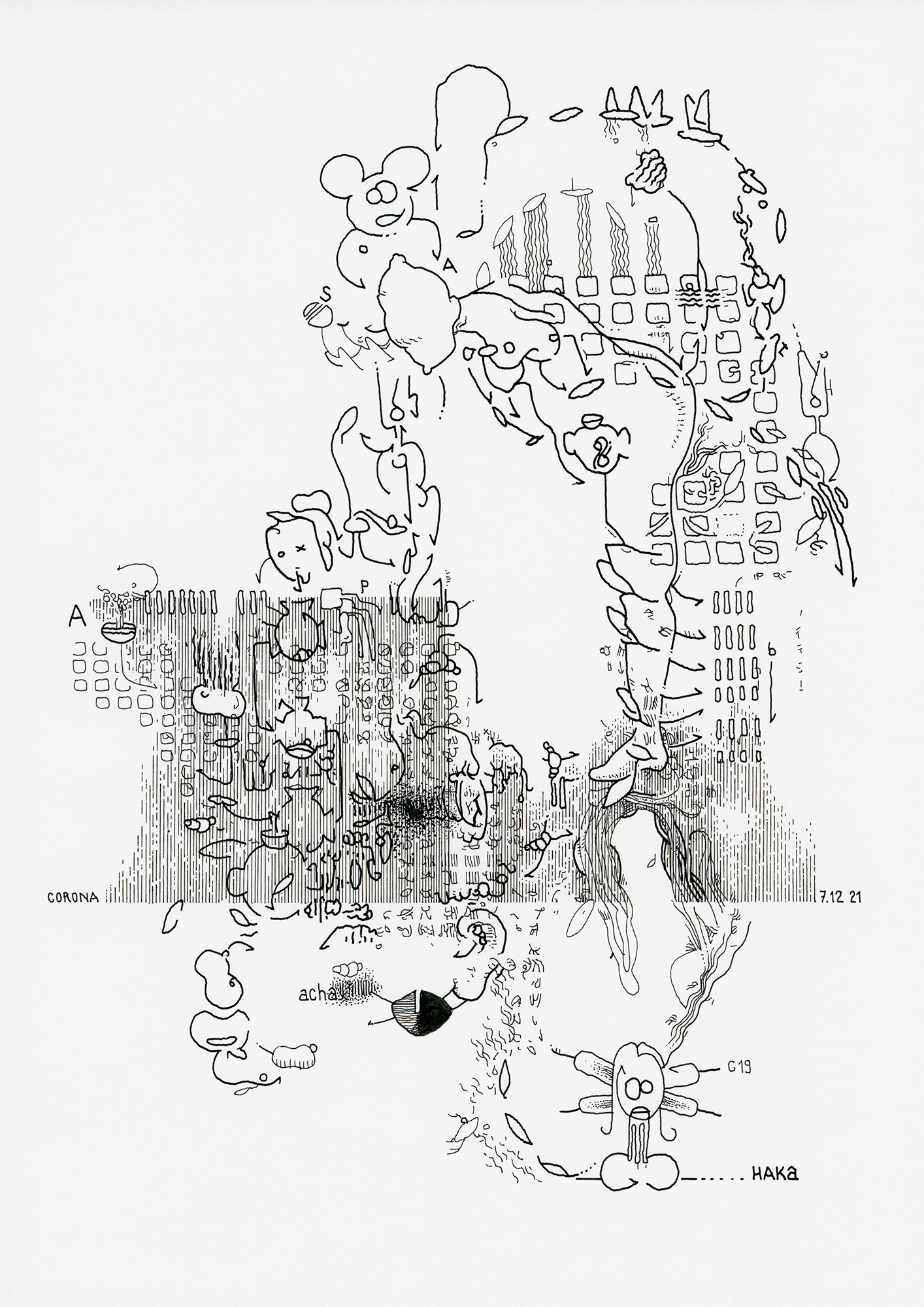 Hannes Kater: Tageszeichnung (Zeichnung/drawing) vom 07.12.2021 (1414 x 2000 Pixel)