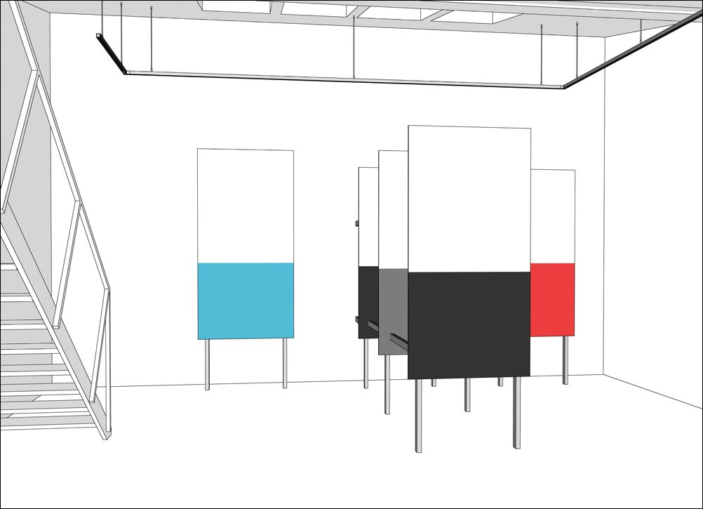 Hannes Kater: Was da ist – 7 Fluchtlinien. Planung für die Ausstellung in dem Galeriehaus Nor, Nürnberg 2013