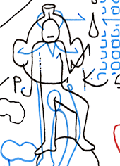 Hannes Kater – Detail einer Zeichnung aus dem Juni 2025