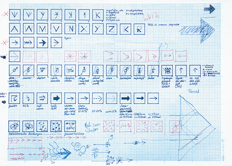 Jochen Stankowski: Skizze [Storyboard] zum Film "Pfeil", 42 x 30 cm, 1964